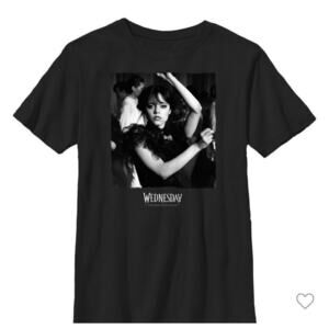 NEW Boy's Wednesday Black and White Dance Scene T-Shirt - Black